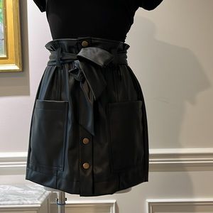 Young Fabulous & Broke Faux Black Leather Mini Skirt